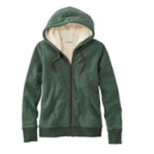 LL Bean Women's Sherpa lined hooded full zip sweatshirt